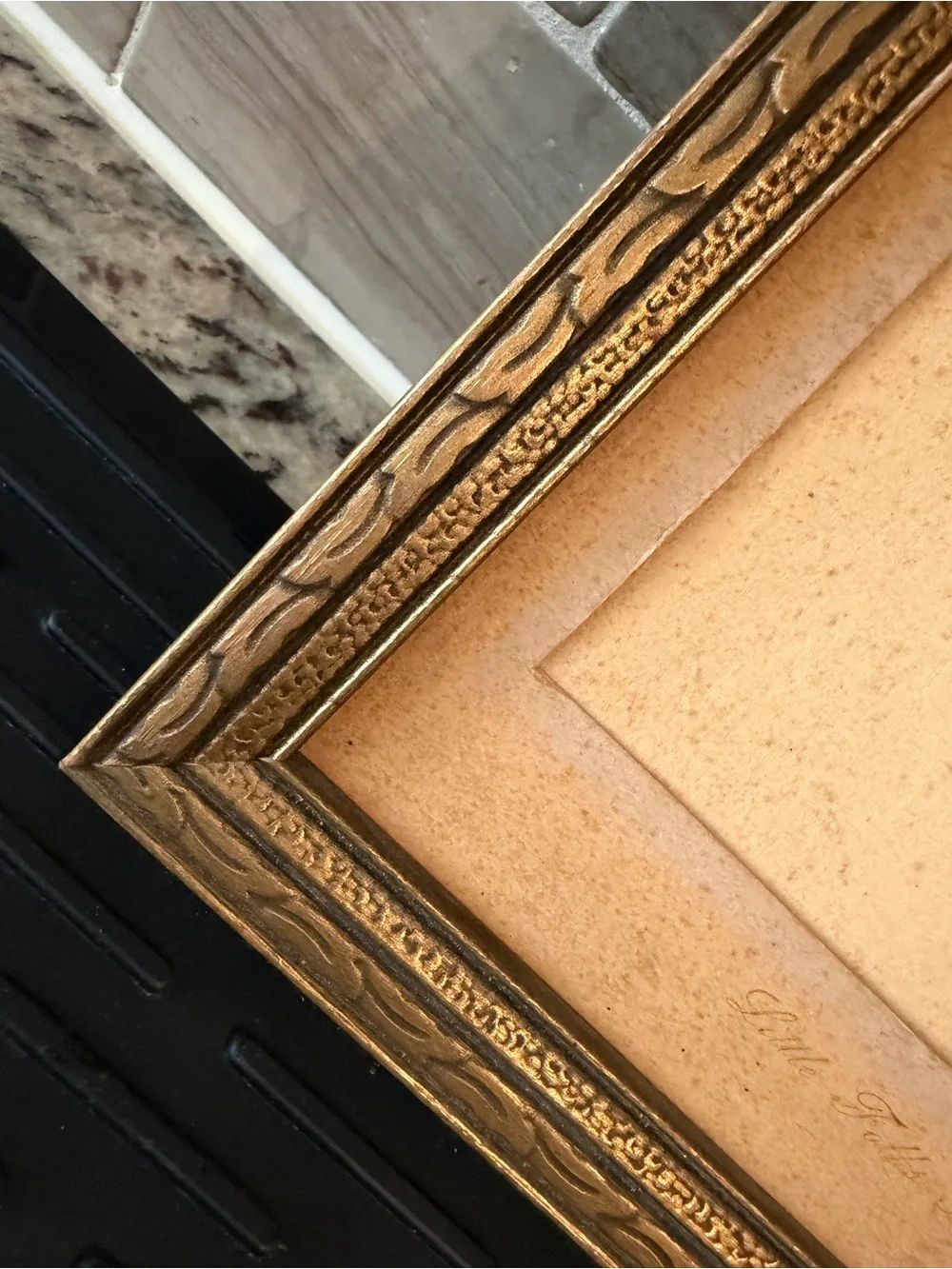 Charming Vintage Gilded Frame with Mat Insert 6” x 8” x .4”
